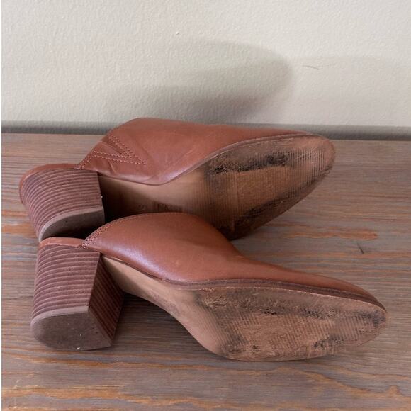 Madewell Mule Womens Size 9 Brown Leather Harper Slide Block Heel Shoes - Picture 3 of 8